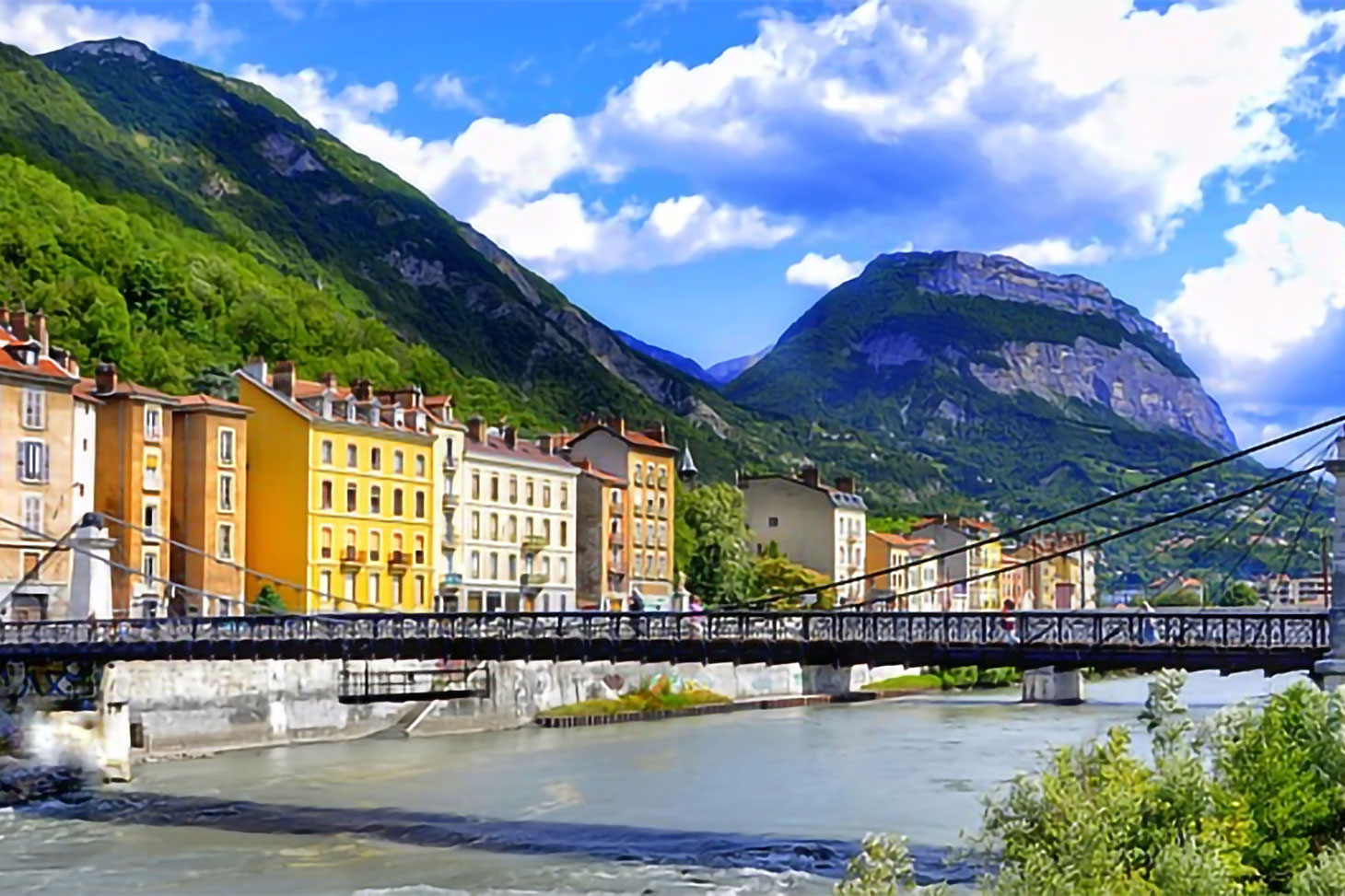 Grenoble, pont piéton sur l'Isère